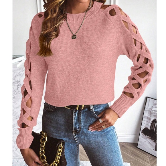 Cozy Criss Cross Long Sleeve Loose Fit Sweater Top - Picture 10 of 14